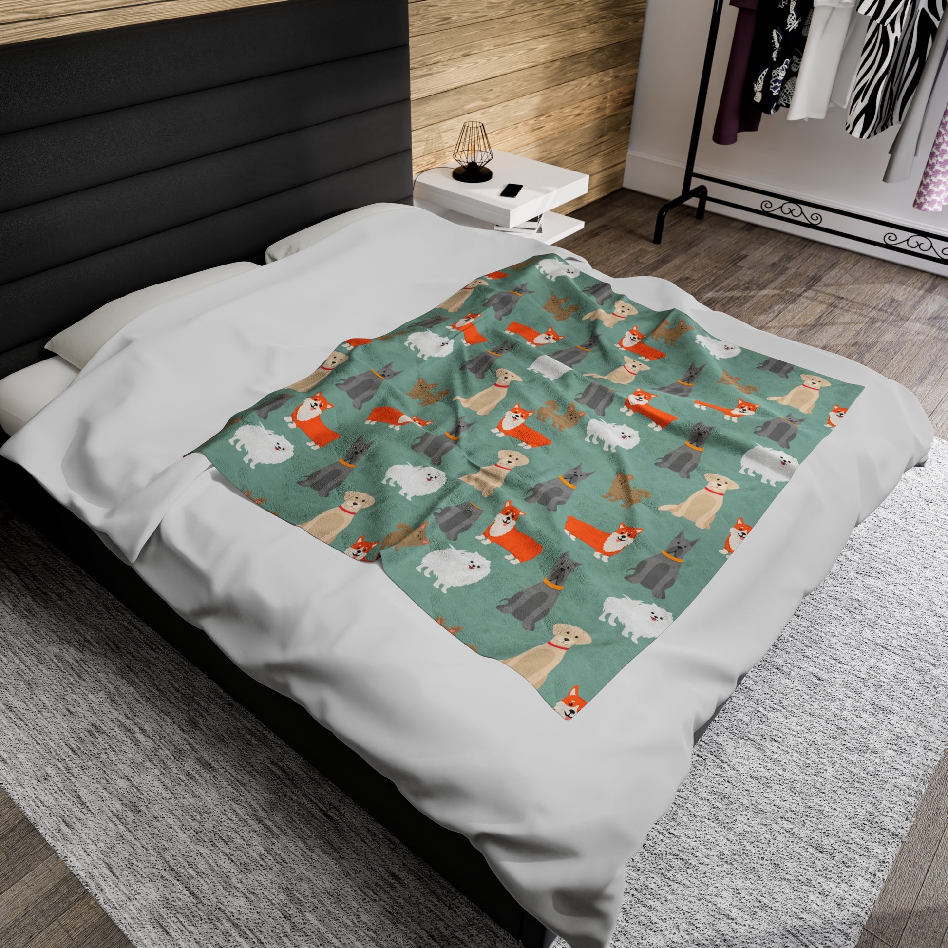 Dog Pattern Velveteen Plush Blanket - furevermama