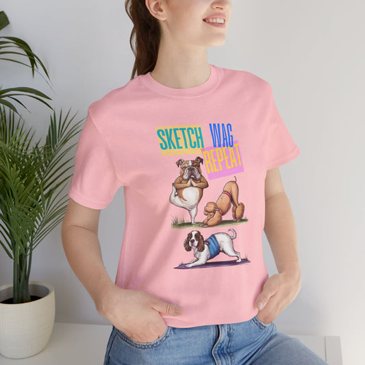 Sketch Wag Repeat Dog Lover T-Shirt - furevermama