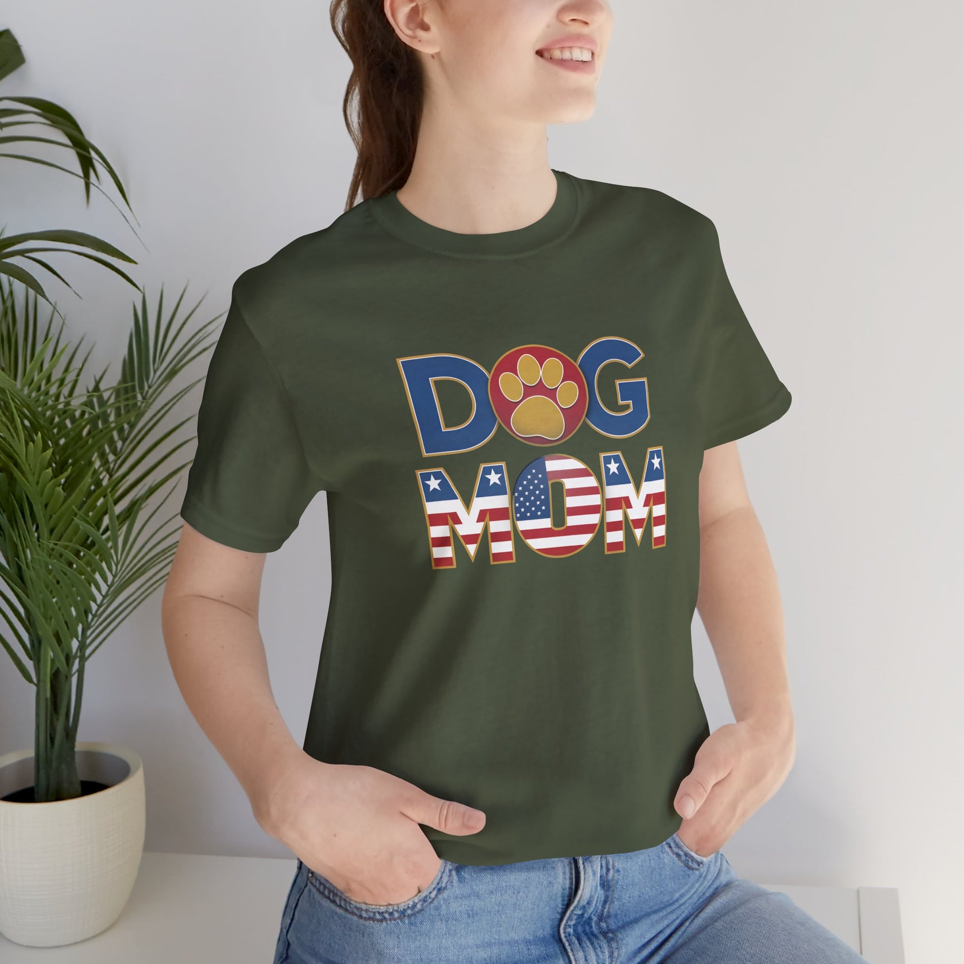 USA Patriotic Dog Mom T-Shirt - furevermama