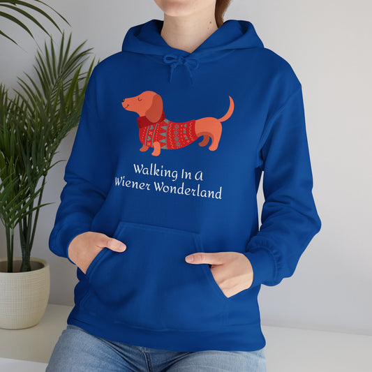 Dachshund Hoodie - Walking In A Wiener Wonderland - Unisex - furevermama