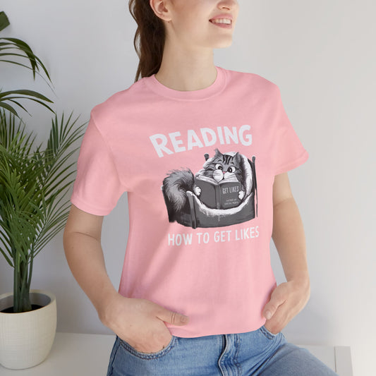 Cat Reading How To Get Likes Unisex Jersey Short Sleeve Tee - furevermama