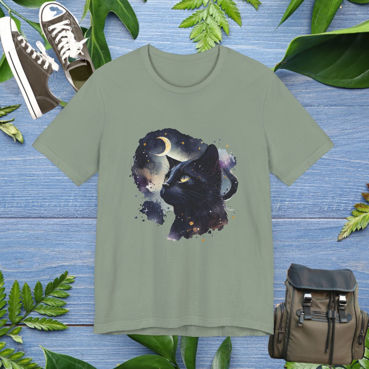 Moon Night Cat Unisex T-Shirt - furevermama