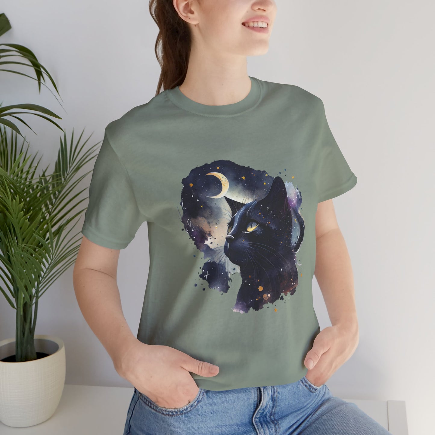 Moon Night Cat Unisex T-Shirt - furevermama