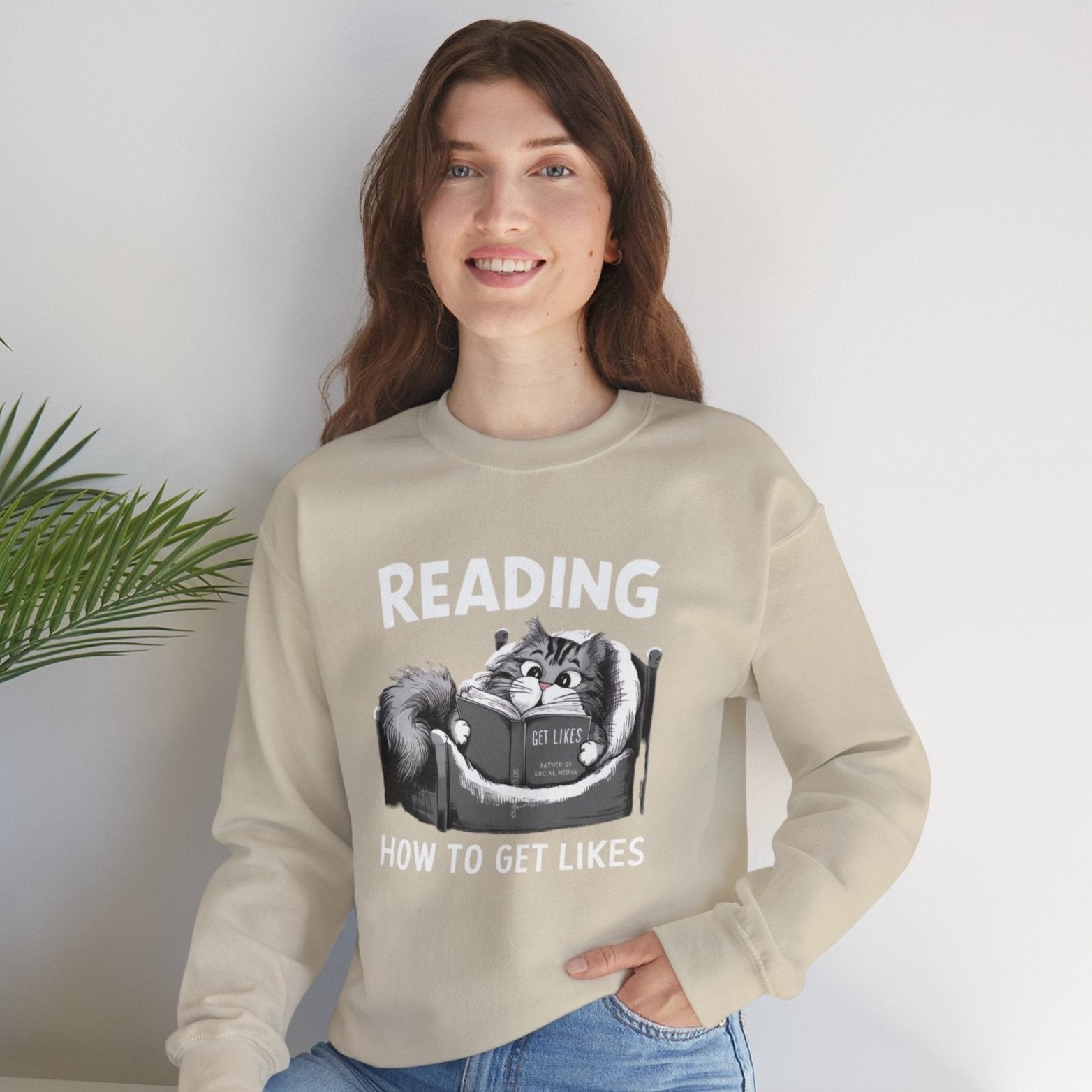 Cat Reading Book 'How to Get Like' Sweatshirt - furevermama