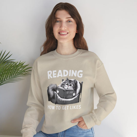 Cat Reading Book 'How to Get Like' Sweatshirt - furevermama