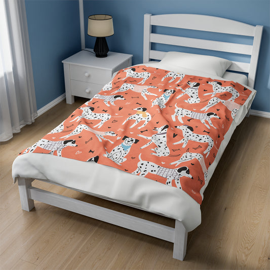 Dalmatian Velveteen Plush Blanket - furevermama