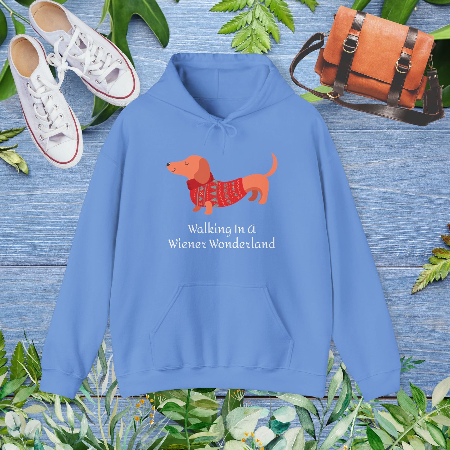 Dachshund Hoodie - Walking In A Wiener Wonderland - Unisex - furevermama