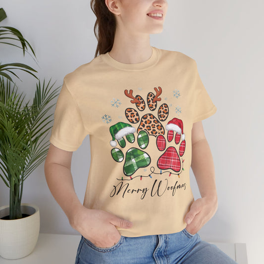 Merry Woofmas, Paw Jersey T-Shirt - furevermama