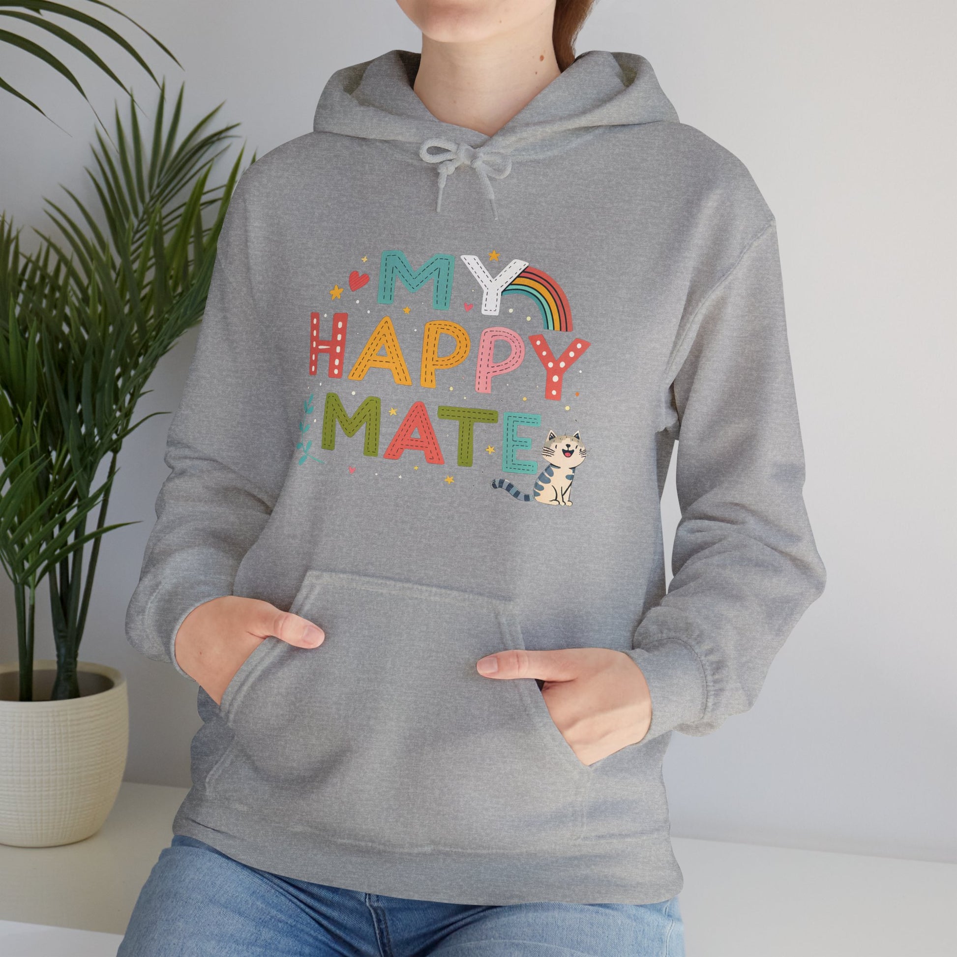 My Happy Mate Cat Graphic Hoodie - furevermama