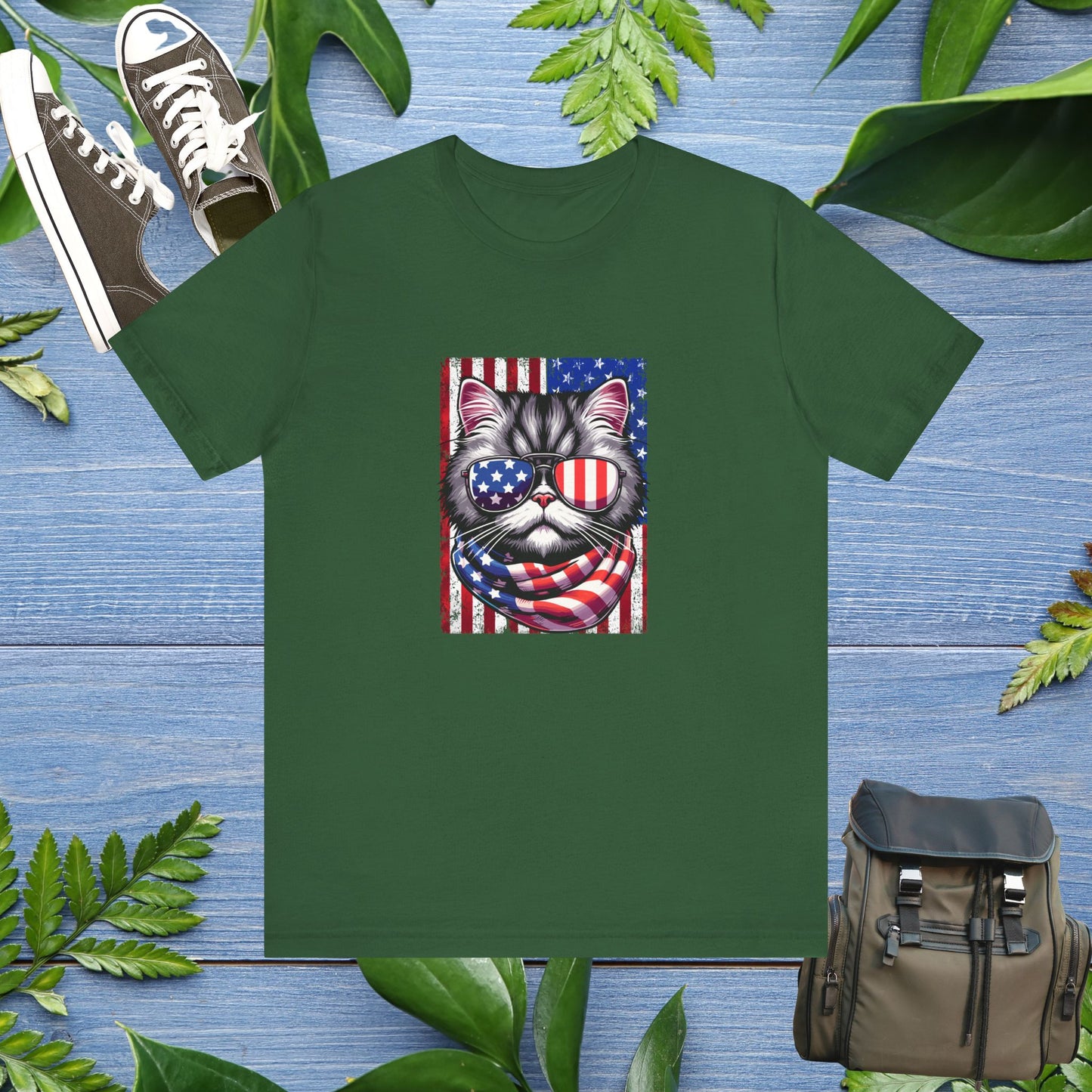 Patriotic Cat Unisex T-Shirt - furevermama