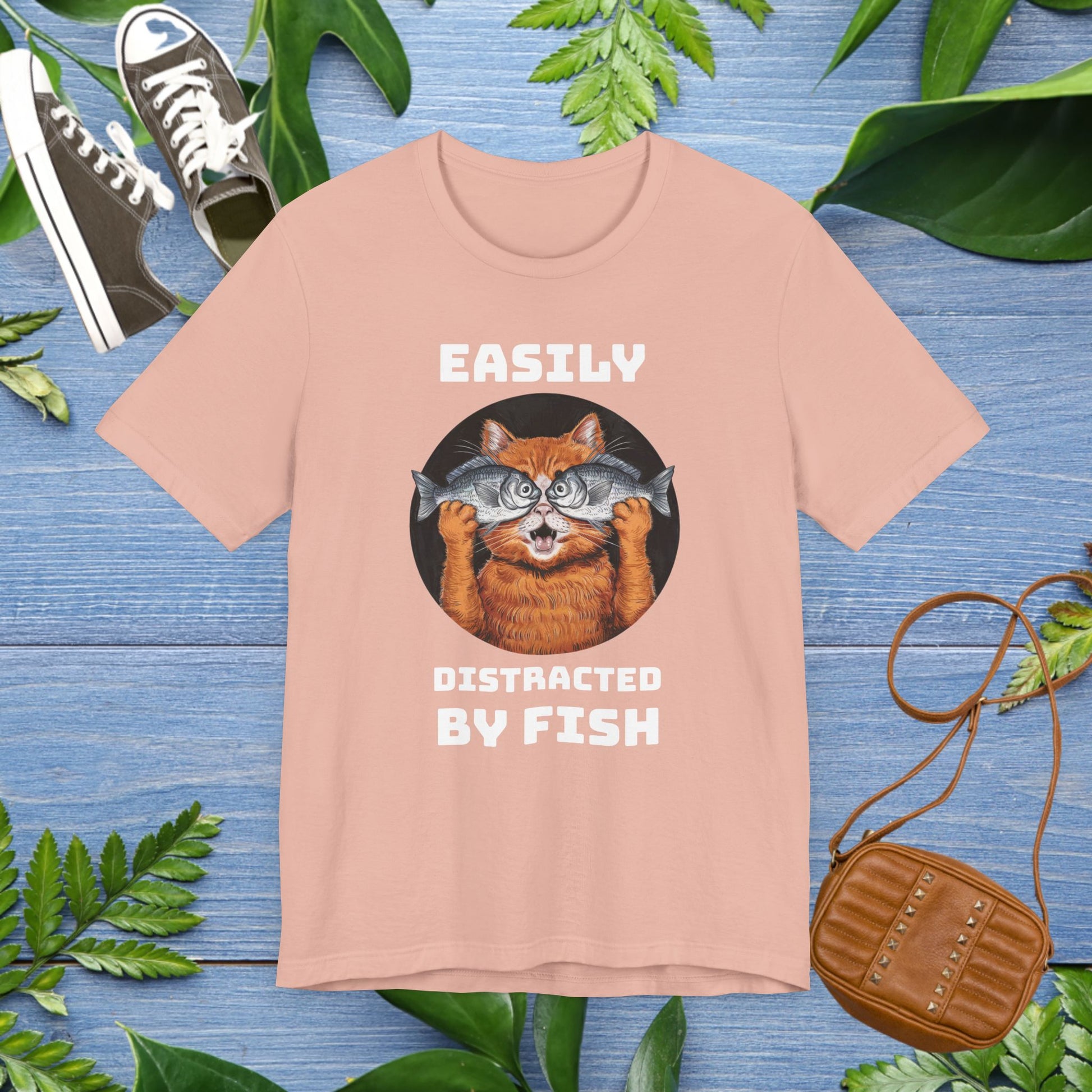 Easily Distracted by Fish, Cat T-Shirt - furevermama