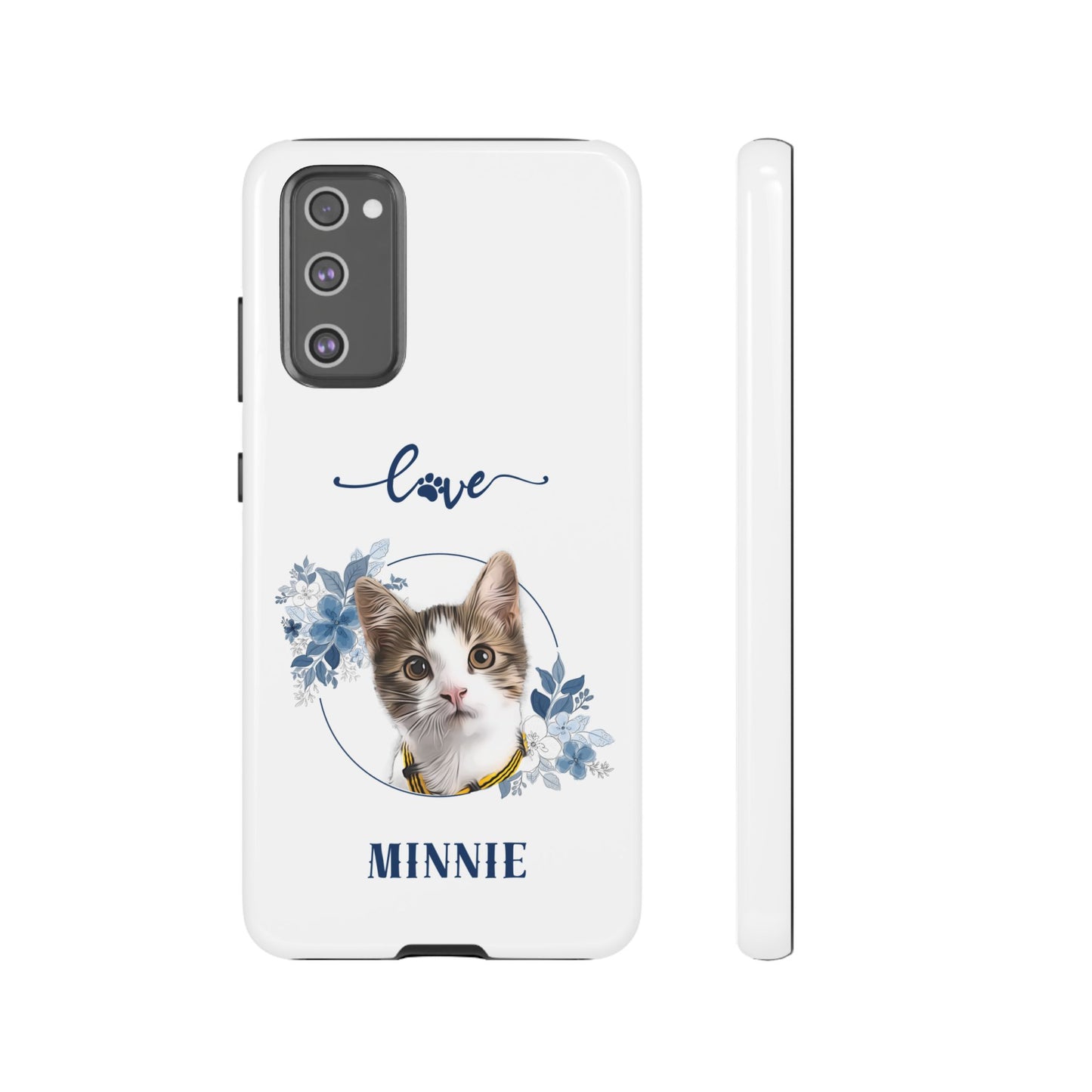Custom Pet Portrait In Flower Circle Phone Case - furevermama