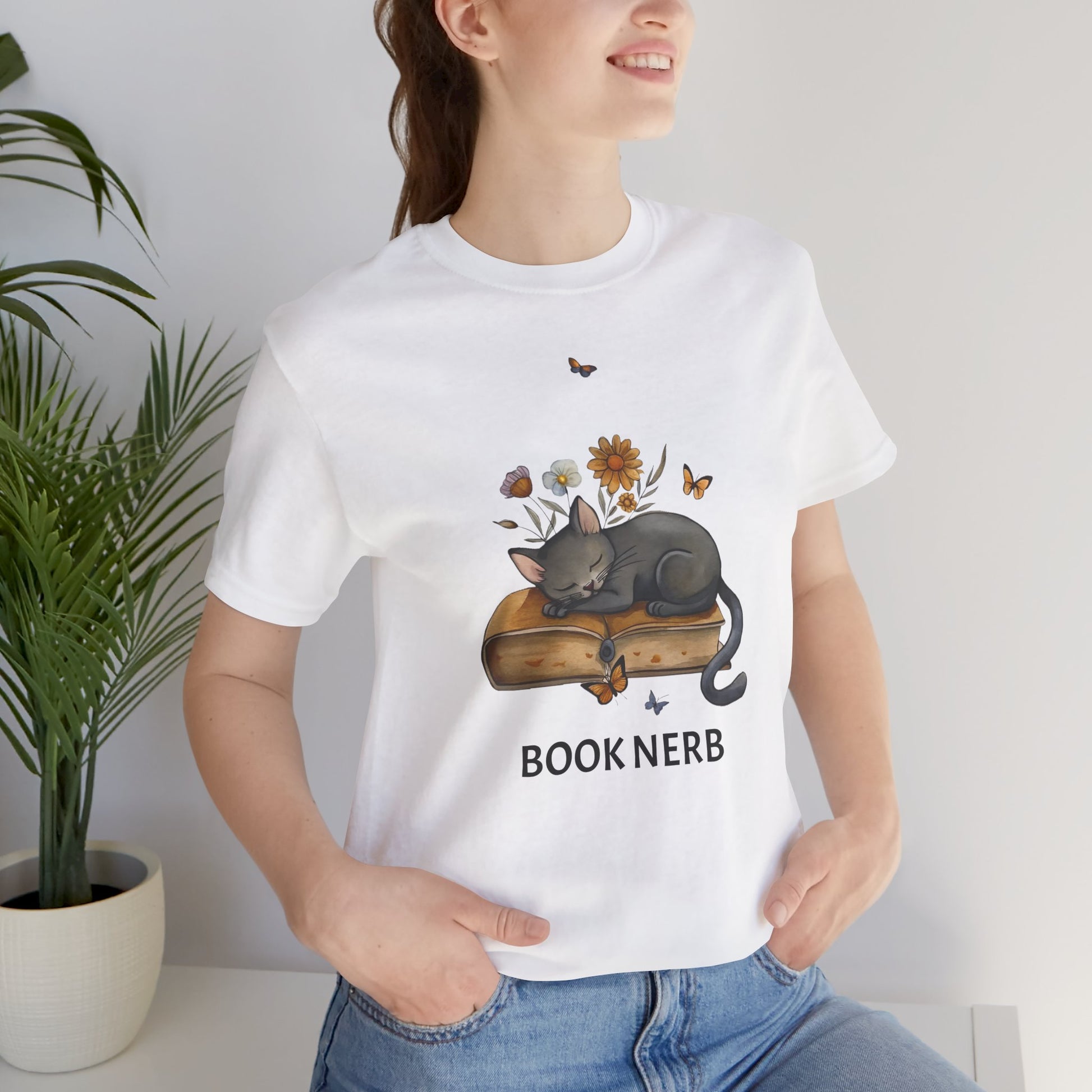 Cat The Book Nerb T-Shirt - furevermama