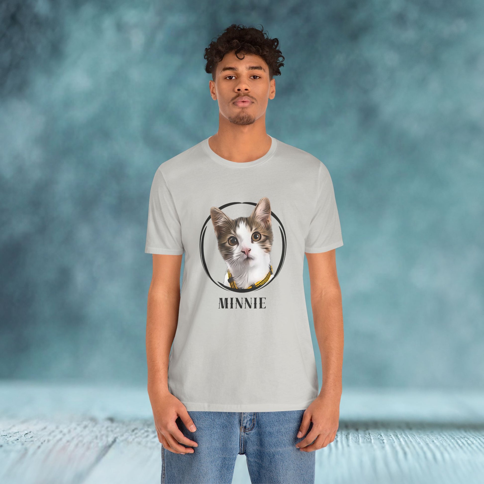 Custom Pet Portrait, Circle Frame Unisex T-Shirt - furevermama