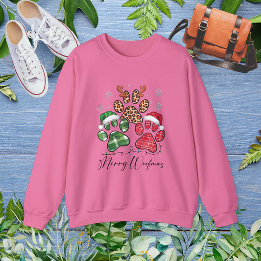 Merry Woofmas Pawprint Unisex Sweatshirt - furevermama