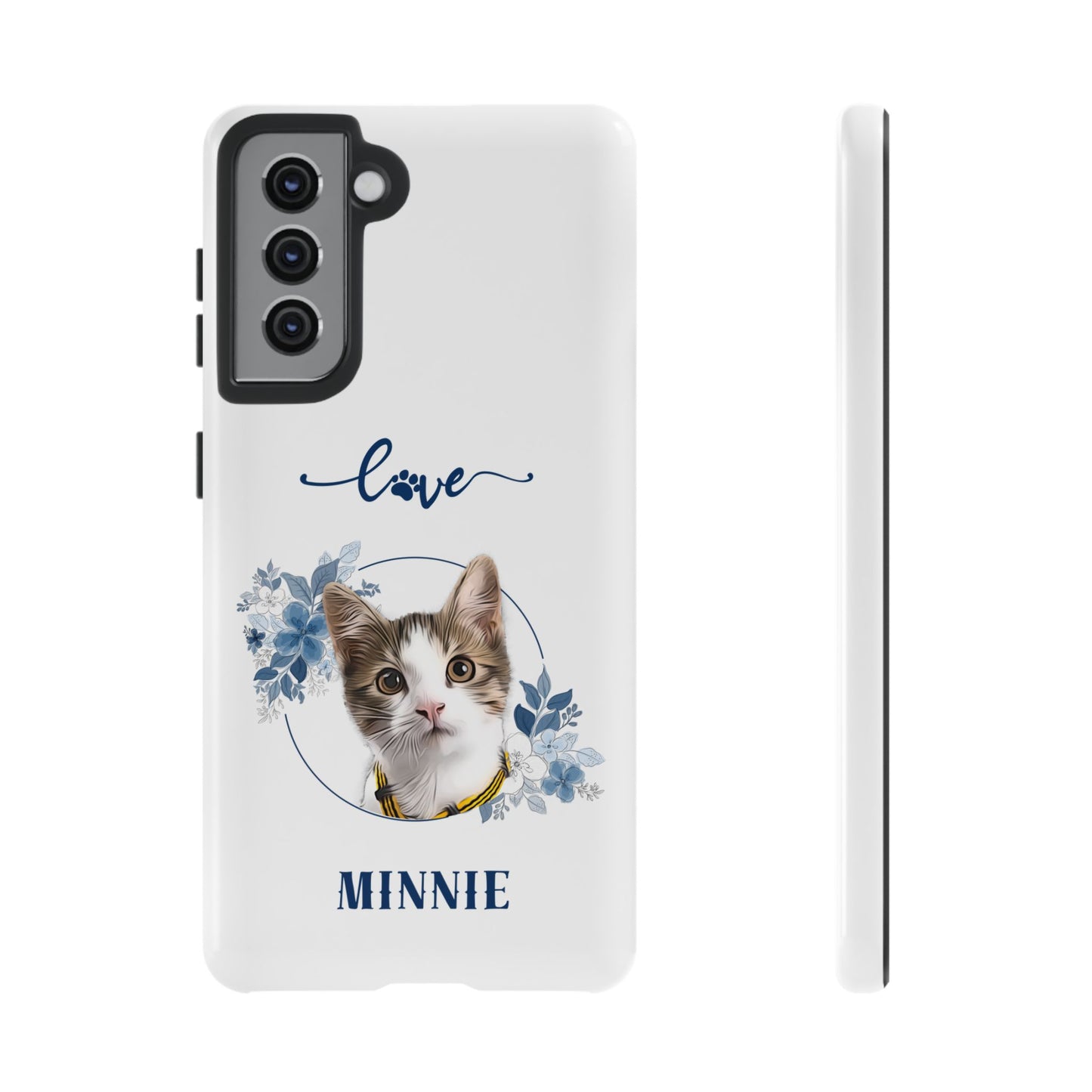 Custom Pet Portrait In Flower Circle Phone Case - furevermama