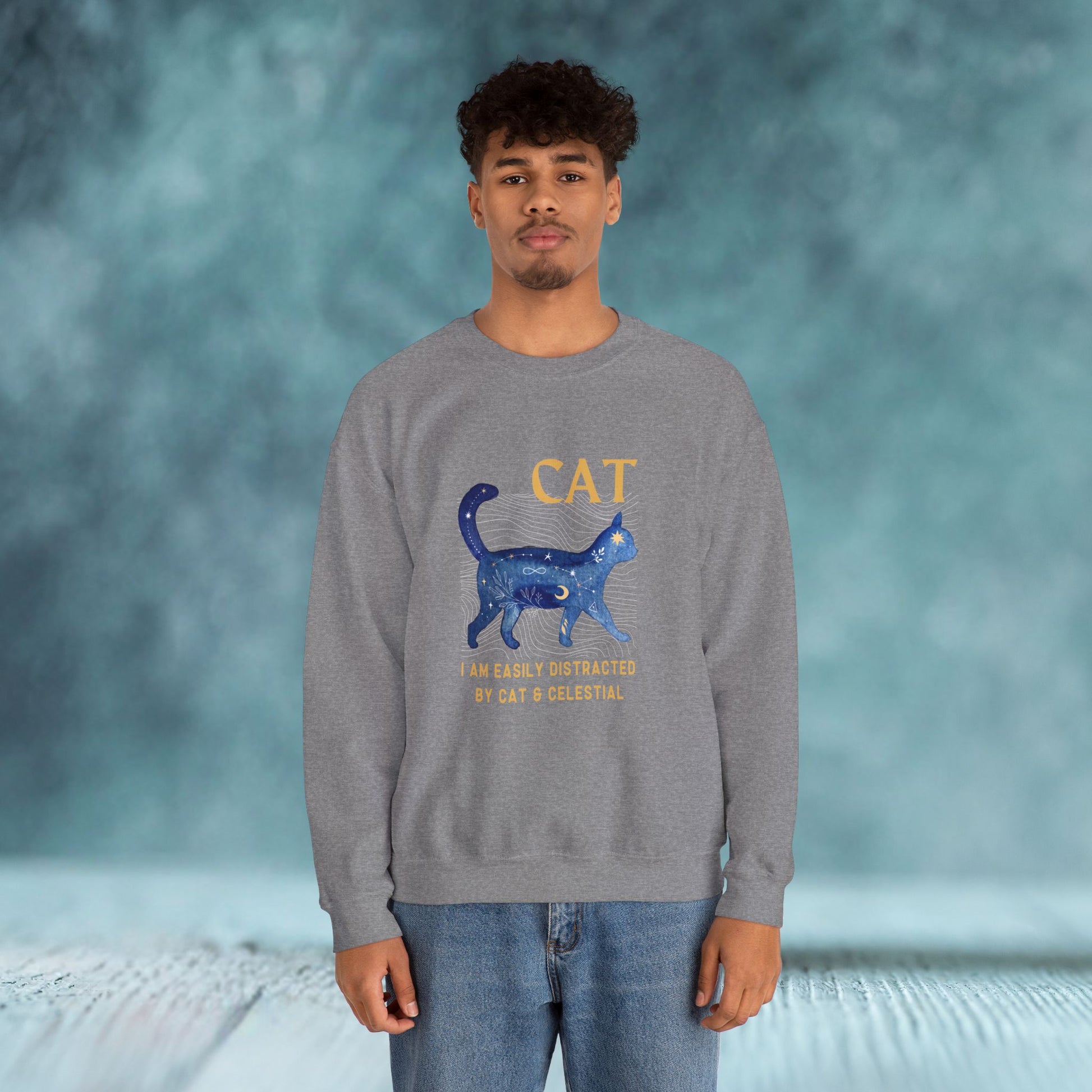 Cat and Celestial Crewneck Sweatshirt - furevermama
