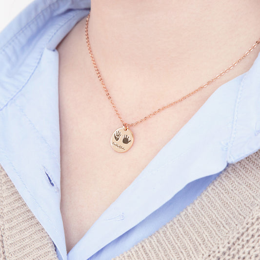 Handprint Necklace With Personalised Name - furevermama