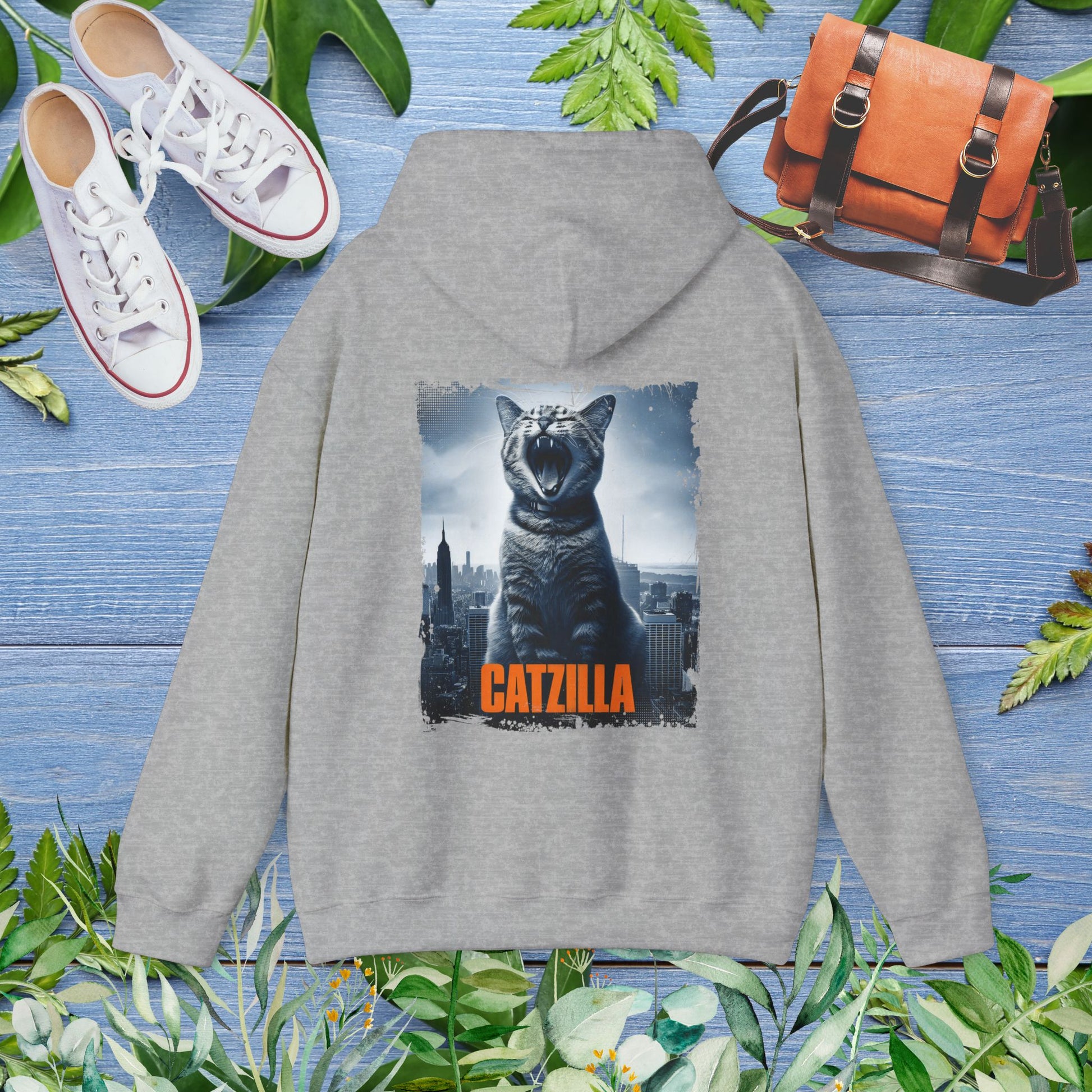 Catzilla Unisex Hoodie (Back Print) - furevermama