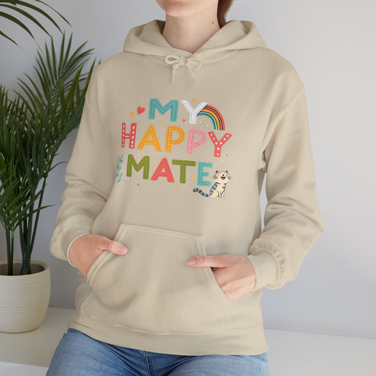 My Happy Mate Cat Graphic Hoodie - furevermama