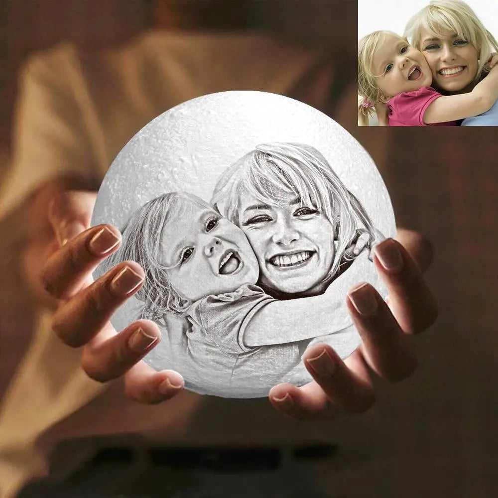 Custom 3D Printed Photo Lunar Light Moon Lamp - Mother's Day Gift - furevermama