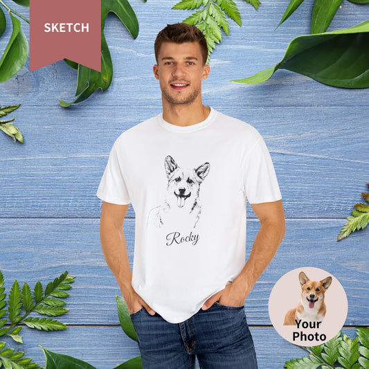 Custom Pet Sketch Unisex T-Shirt - Comfort Color - furevermama