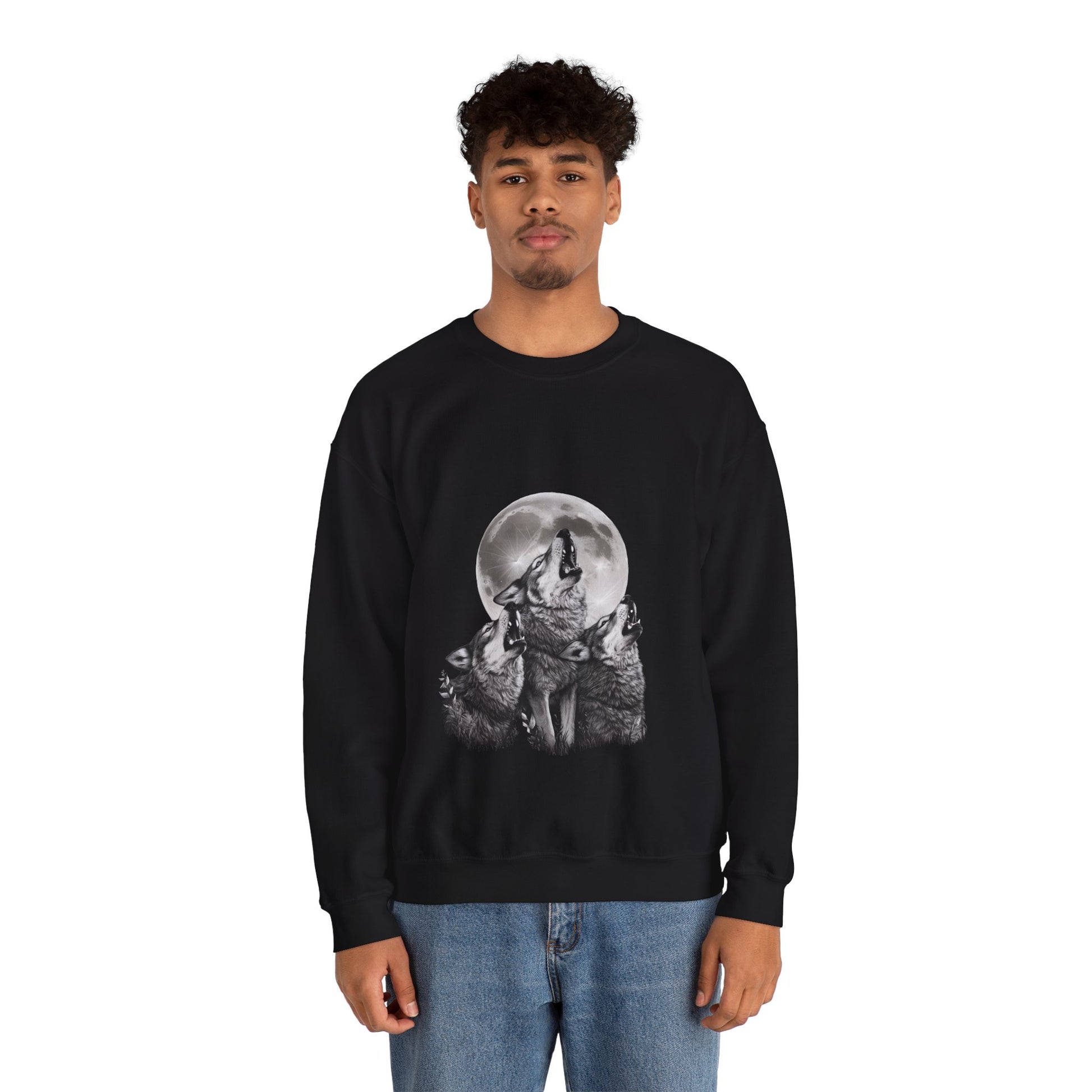 Wolf Moonlight Crewneck Sweatshirt - furevermama
