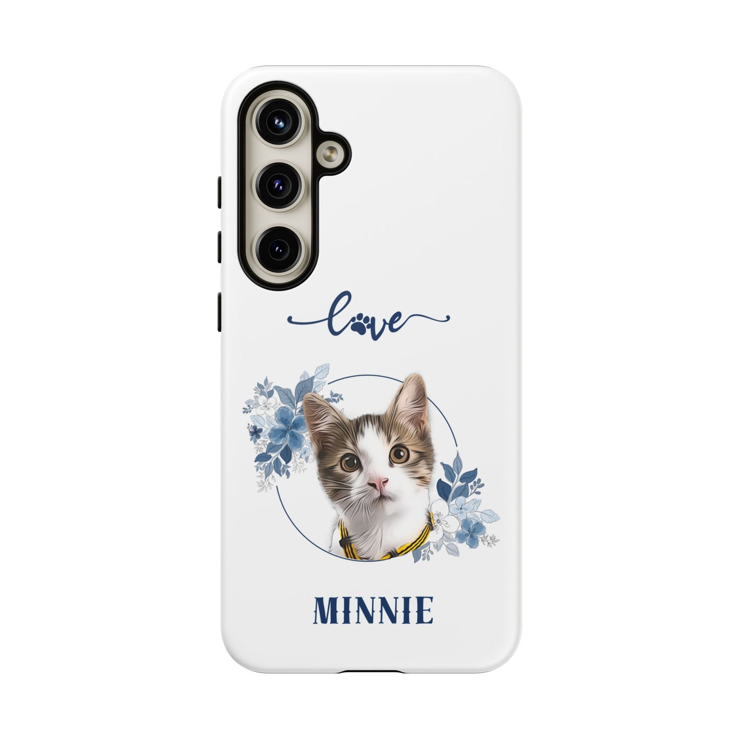 Custom Pet Portrait In Flower Circle Phone Case - furevermama