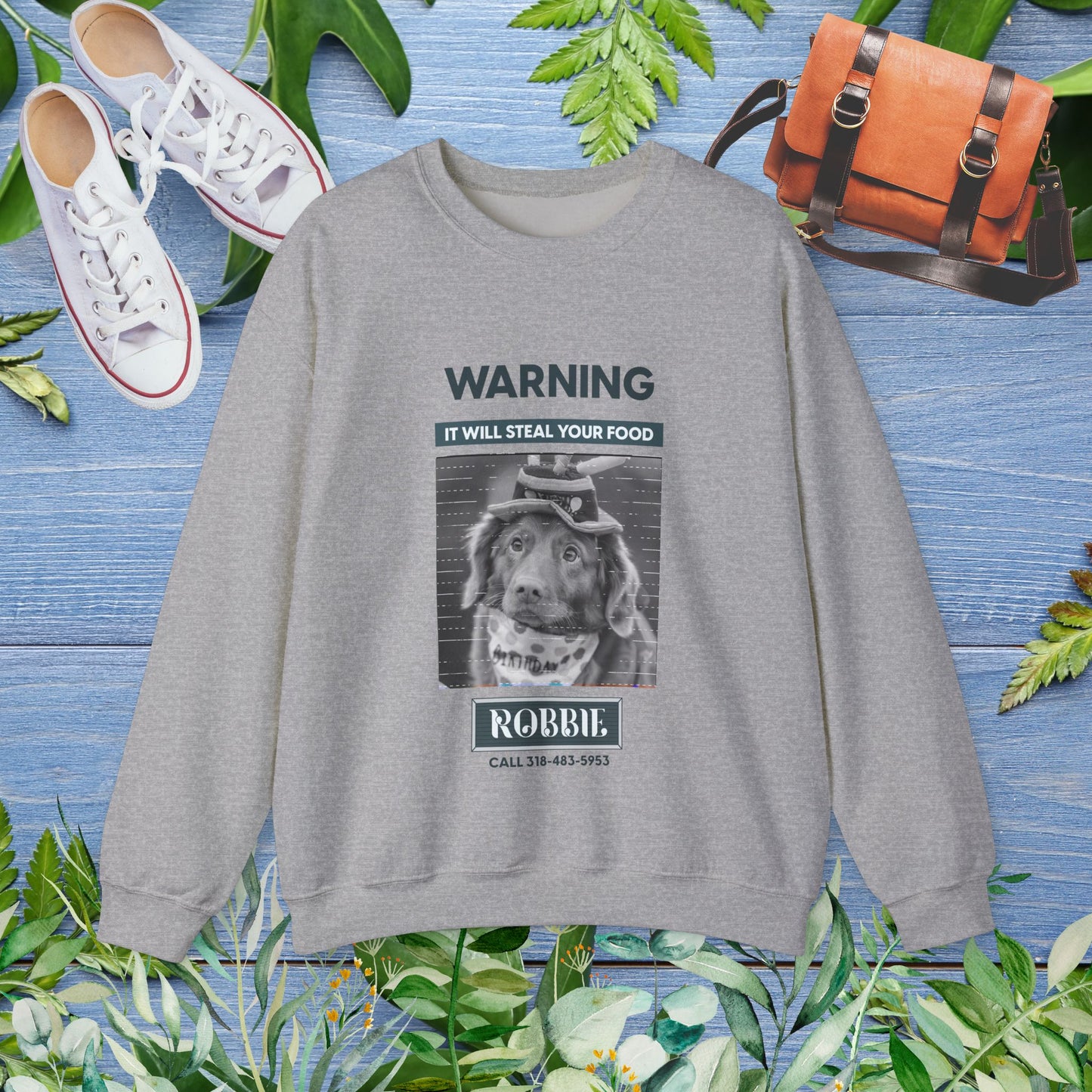 Food Stealer Warning Crewneck Sweatshirt - furevermama