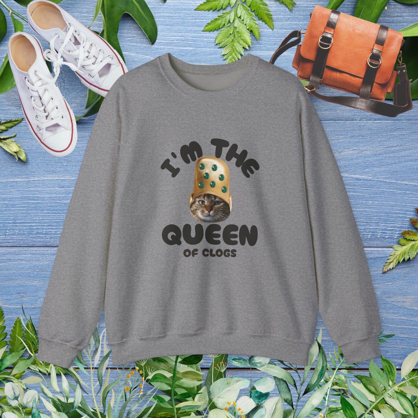 Queen of Clogs Crewneck Sweatshirt - furevermama