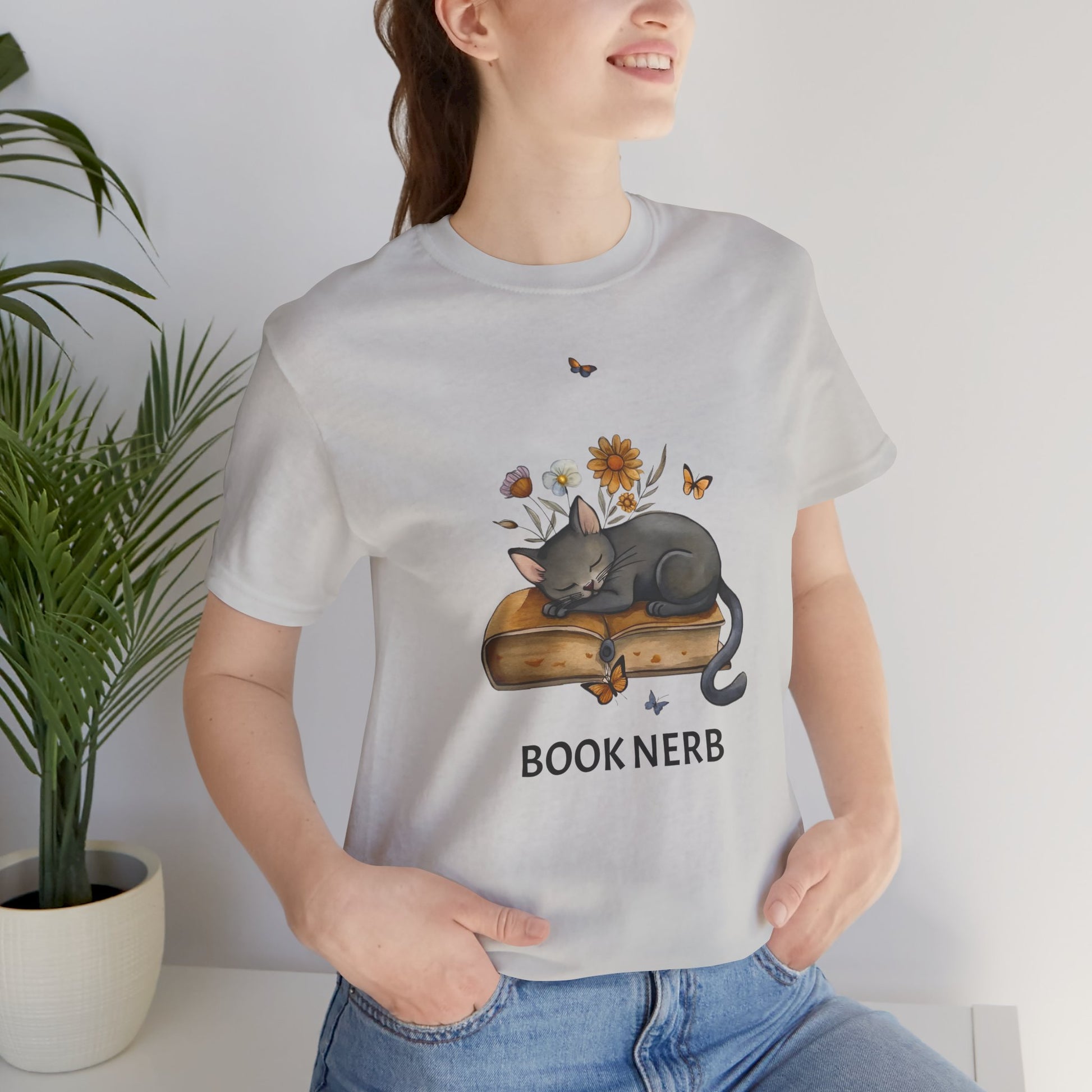 Cat The Book Nerb T-Shirt - furevermama