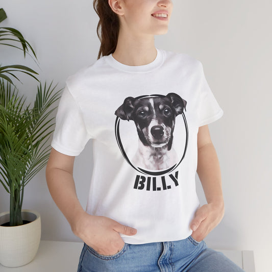 Custom Pet Portrait T-Shirt, Black and White - furevermama