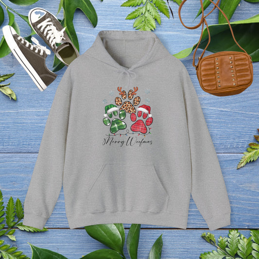Merry Woofmas Pawprint Unisex Hoodie - furevermama