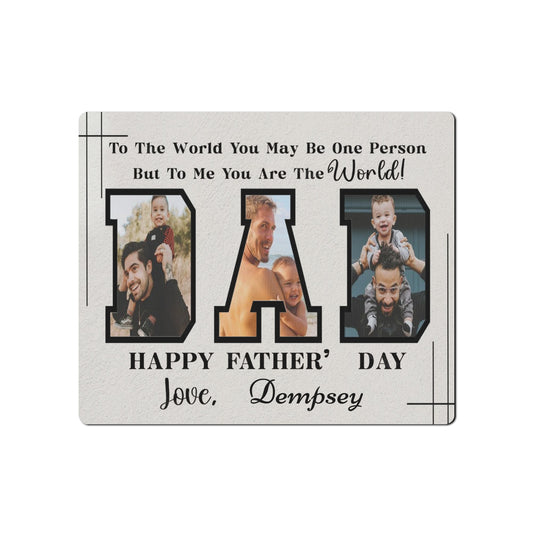 Dad You Are My World - Personalised Wooden Photo Frame