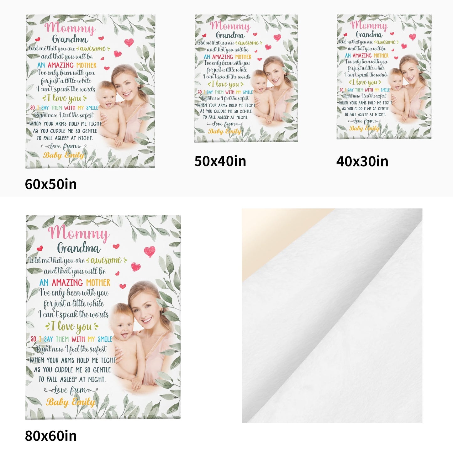 Heartfelt Mommy Baby Photo Blanket - Perfect Gift For Wife