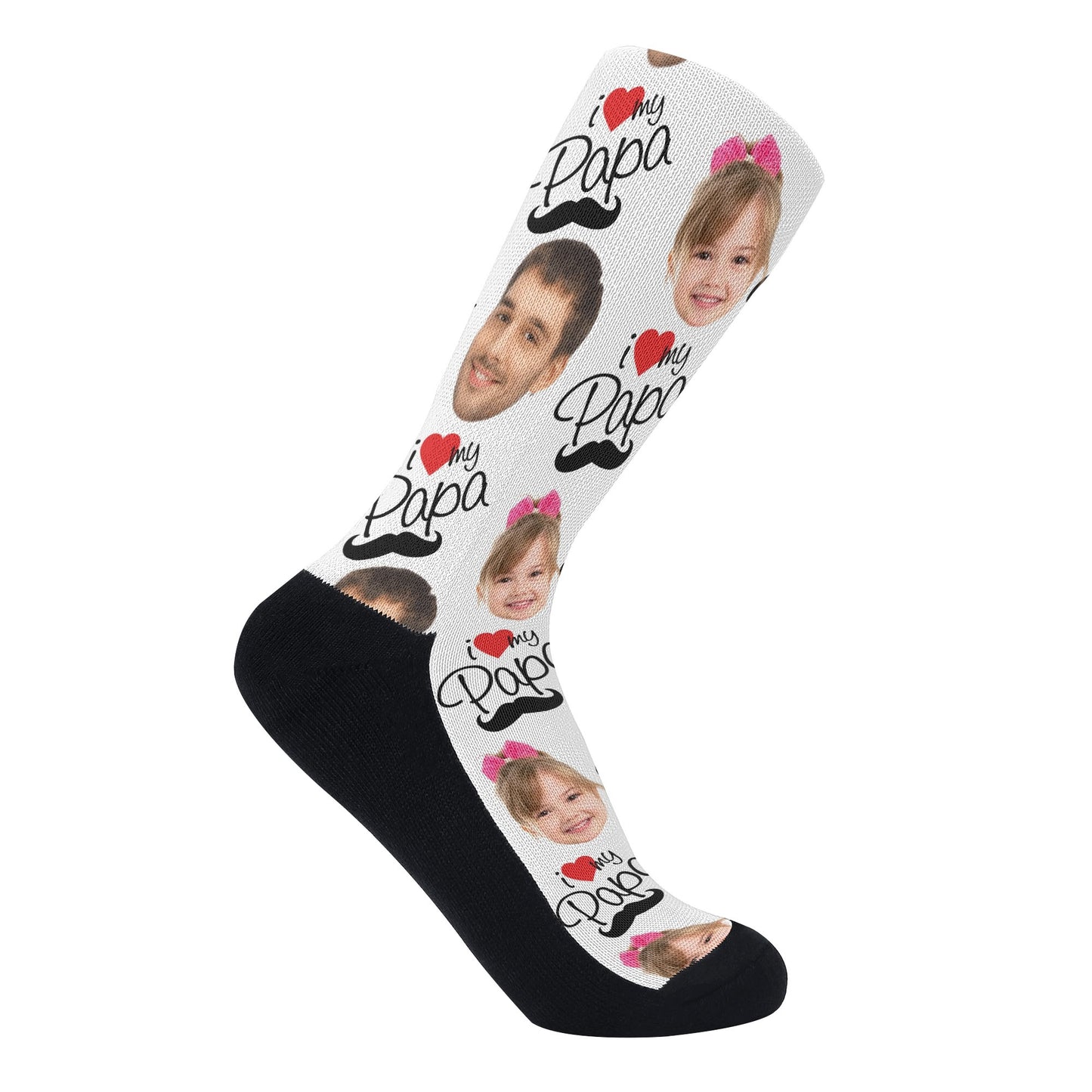 I Love Papa - Personalised Photos Crew Socks