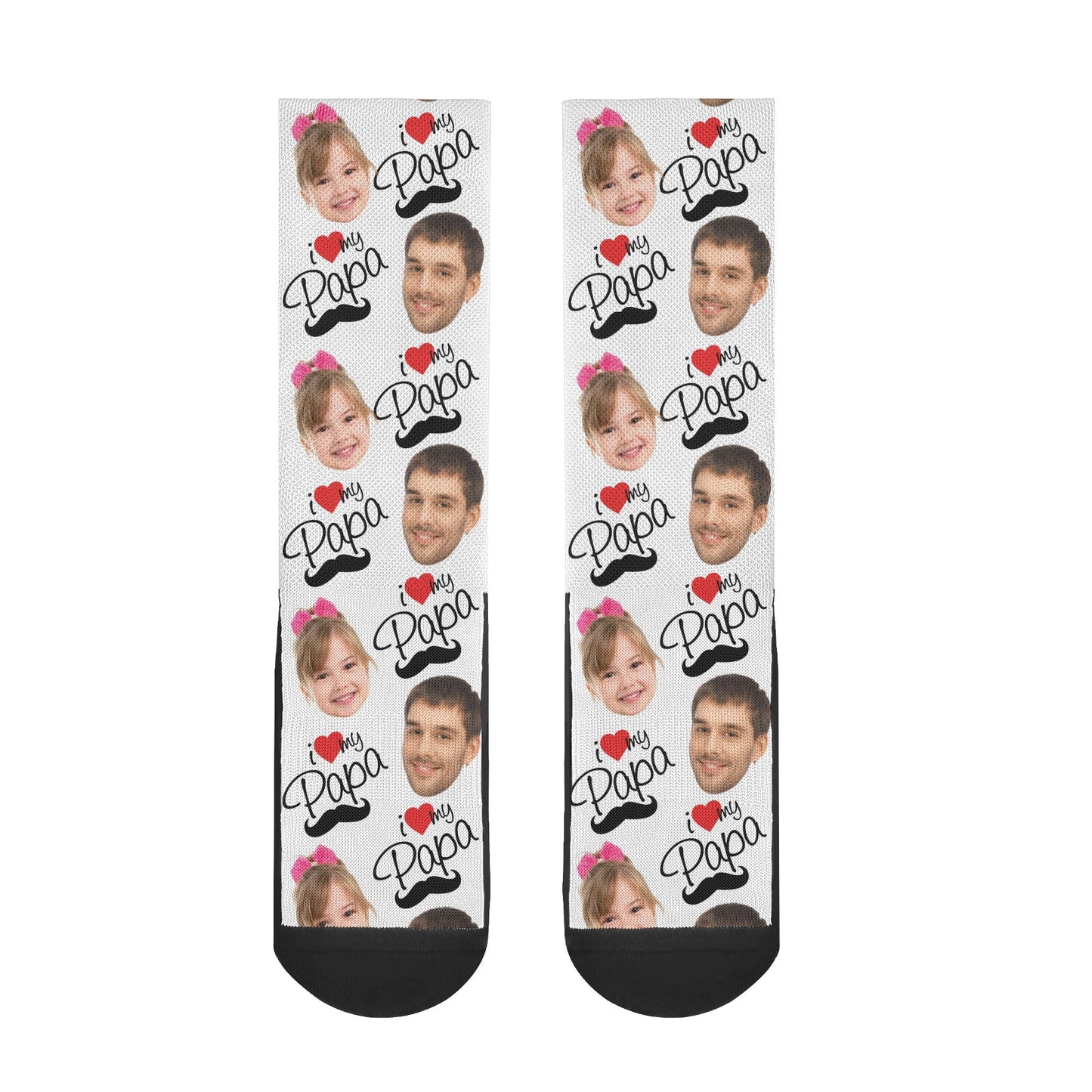 I Love Papa - Personalised Photos Crew Socks