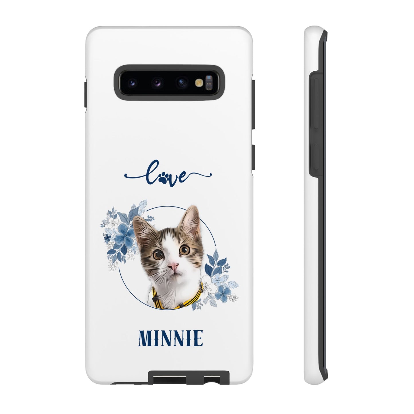 Custom Pet Portrait In Flower Circle Phone Case - furevermama