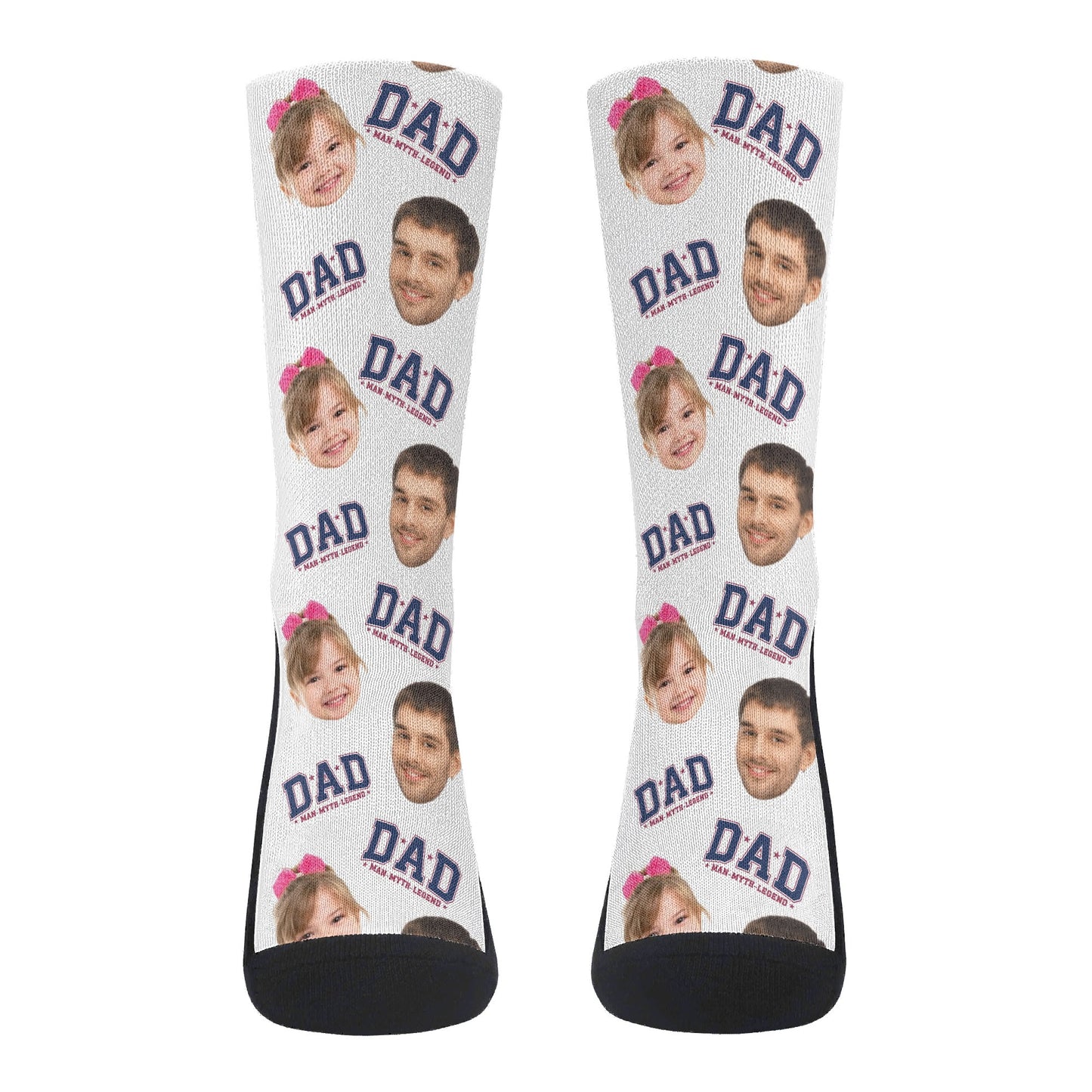Dad The Legend Personalised Photos Crew Socks