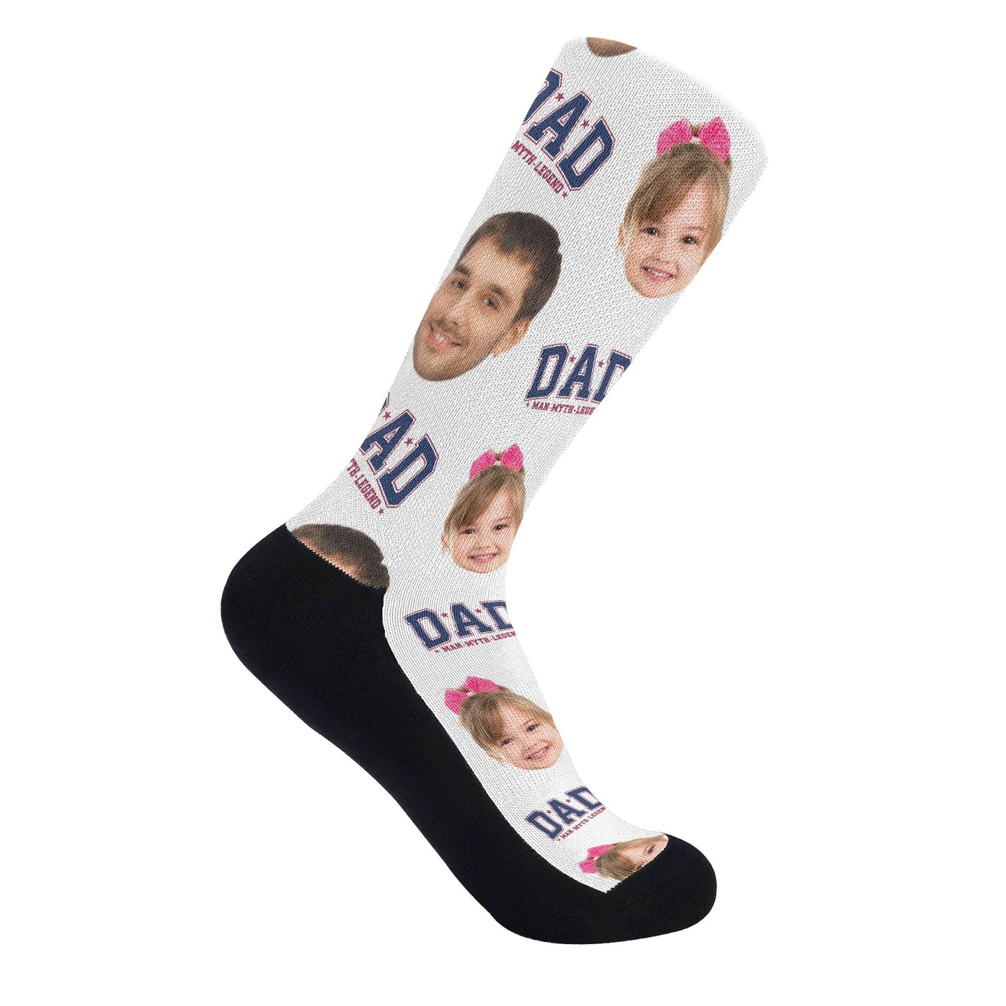 Dad The Legend Personalised Photos Crew Socks