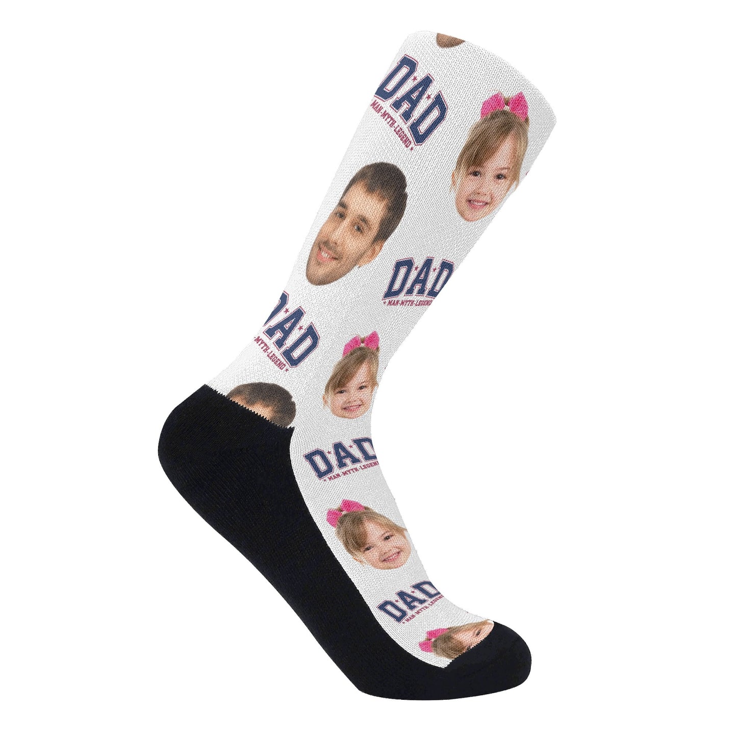 Dad The Legend Personalised Photos Crew Socks