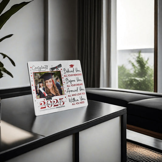 Graduation Gift - Custom Horizontal Wood Photo Frame 7X6 Inch