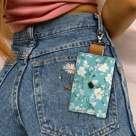 Spring Floral Custom Photo Key Chain Purse