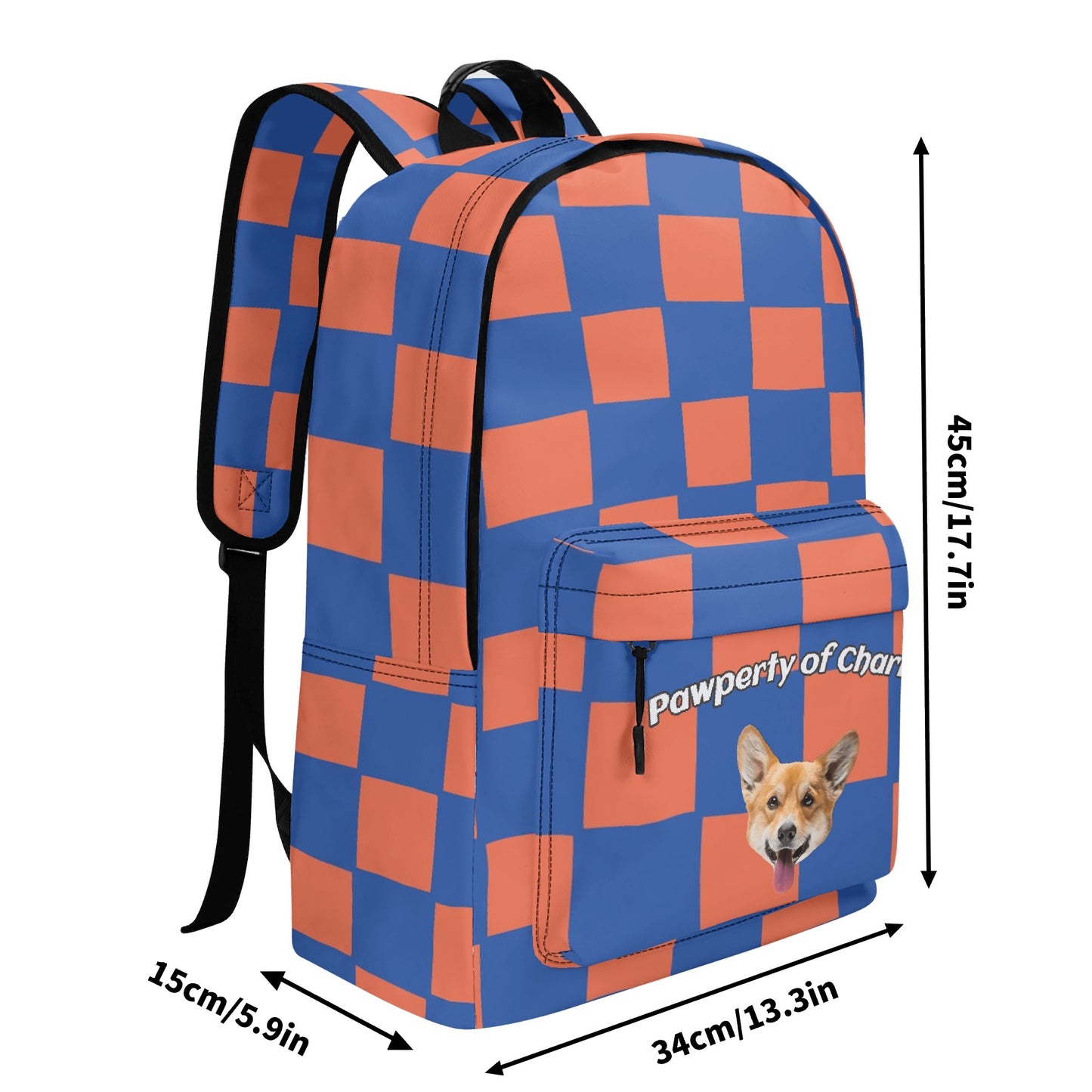 Custom Pet Art Style Checked School Backpack