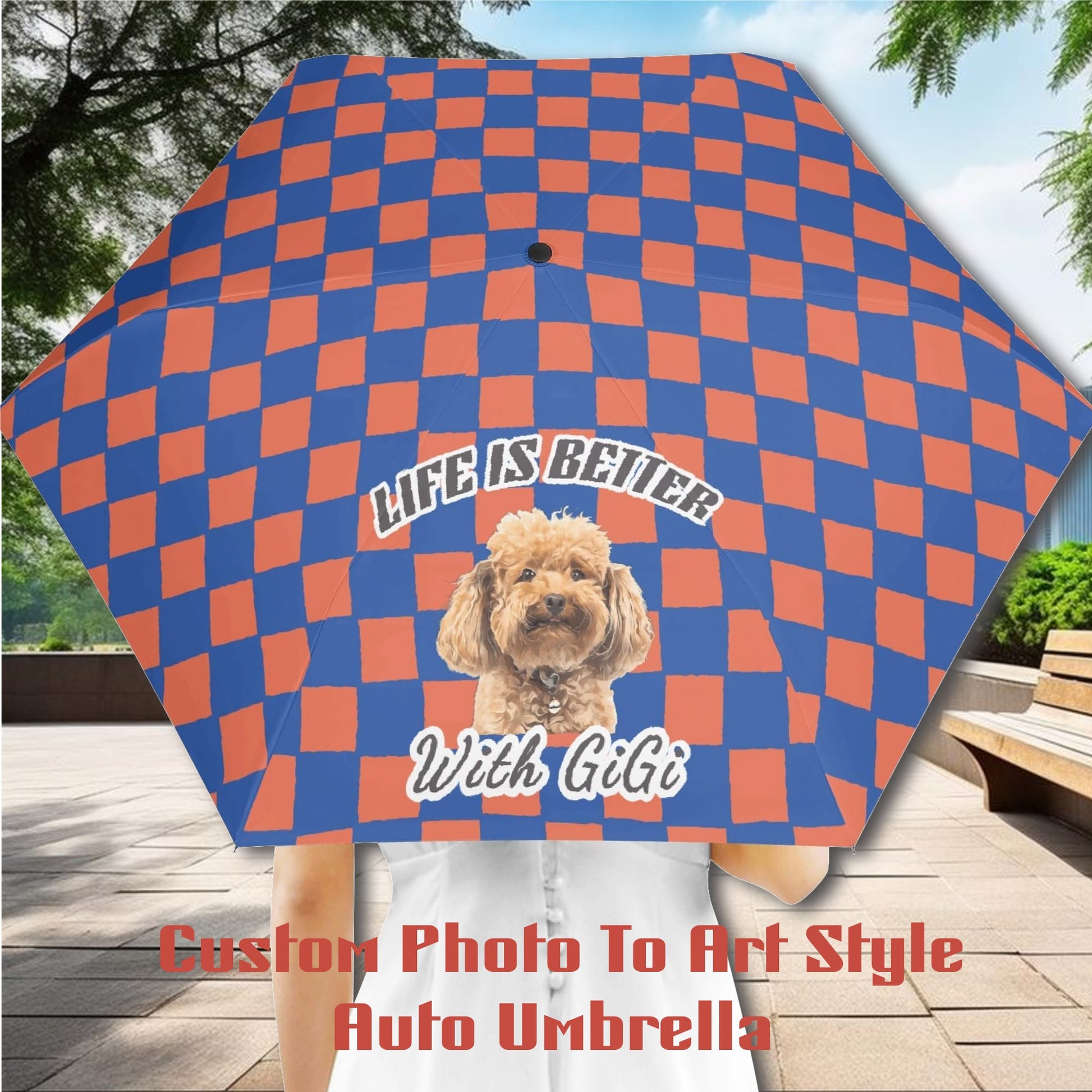 custom umbrella - 6 ribs - photo to art style version