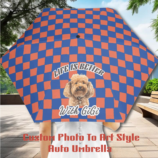 custom umbrella - 6 ribs - photo to art style version