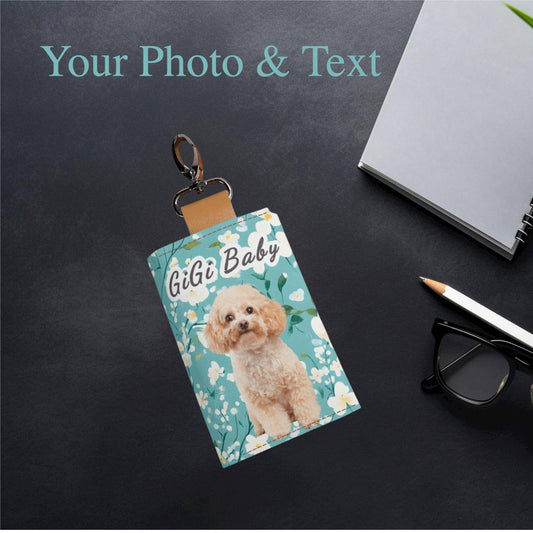 Spring Floral Custom Photo Key Chain Purse