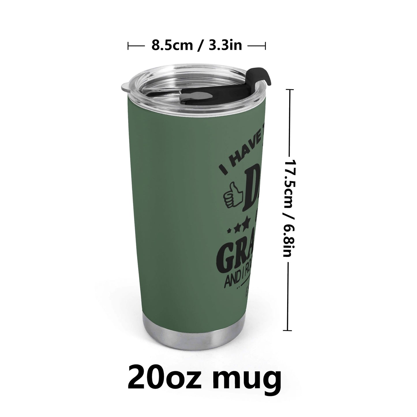 I have Two Titles Dad and Grandpa Stainless Steel 20oz Car Tumbler, Personalized Year