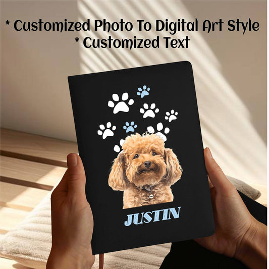 Digital Art Style From Dog  Photo - Journal - Black