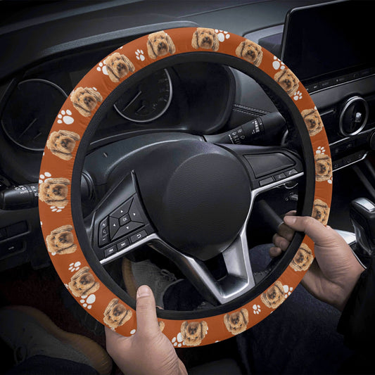 Custom Photo To Digital Art Style Car Steering Wheel Cover - Pets or Kids